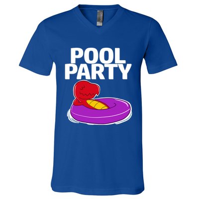 Tgiftrex In A Floater Pool Party Cool Gift V-Neck T-Shirt