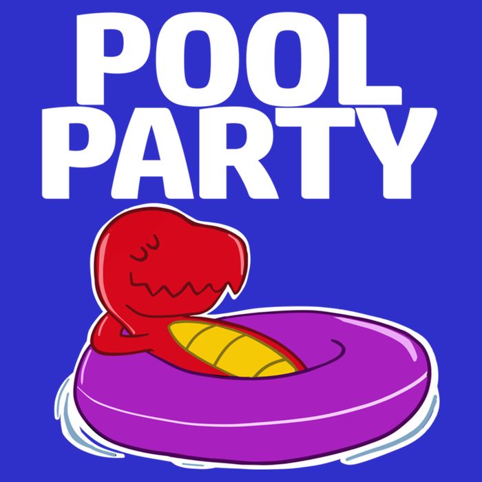 Tgiftrex In A Floater Pool Party Cool Gift Button