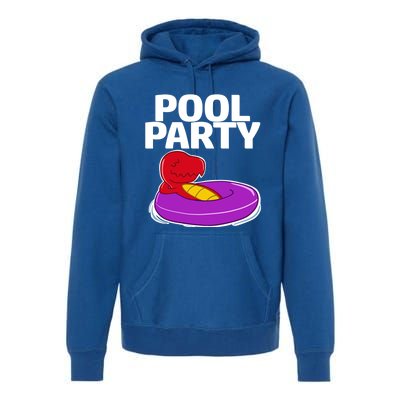 Tgiftrex In A Floater Pool Party Cool Gift Premium Hoodie