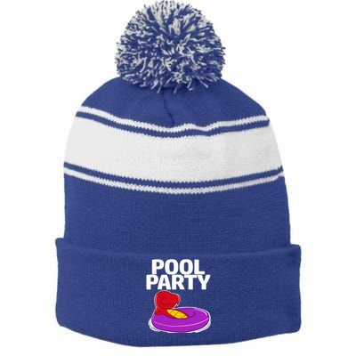 Tgiftrex In A Floater Pool Party Cool Gift Stripe Pom Pom Beanie