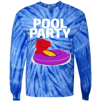 Tgiftrex In A Floater Pool Party Cool Gift Tie-Dye Long Sleeve Shirt