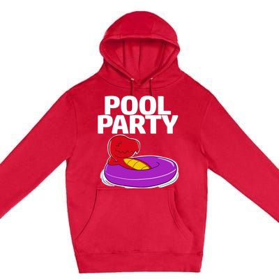 Tgiftrex In A Floater Pool Party Cool Gift Premium Pullover Hoodie