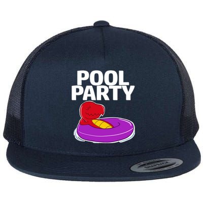 Tgiftrex In A Floater Pool Party Cool Gift Flat Bill Trucker Hat