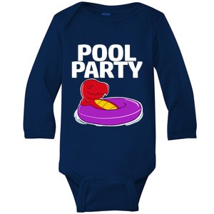 Tgiftrex In A Floater Pool Party Cool Gift Baby Long Sleeve Bodysuit