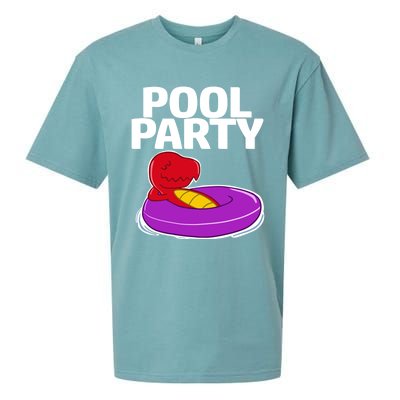 Tgiftrex In A Floater Pool Party Cool Gift Sueded Cloud Jersey T-Shirt