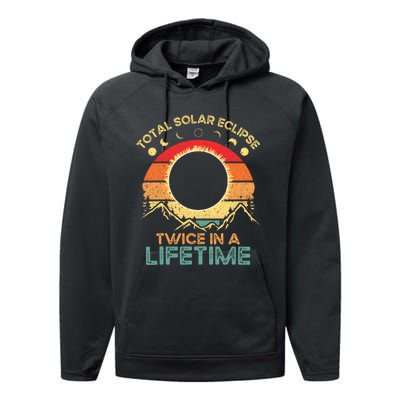 Twice In A Lifetime Solar Eclipse 2024 Total Eclipse Performance Fleece Hoodie