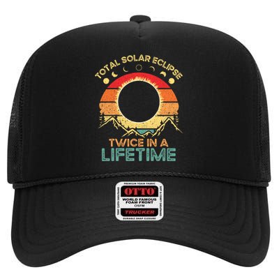 Twice In A Lifetime Solar Eclipse 2024 Total Eclipse High Crown Mesh Back Trucker Hat