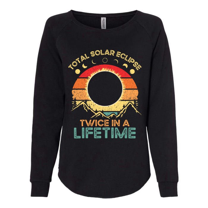 Twice In A Lifetime Solar Eclipse 2024 Total Eclipse Womens California Wash Sweatshirt