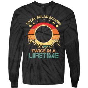 Twice In A Lifetime Solar Eclipse 2024 Total Eclipse Tie-Dye Long Sleeve Shirt