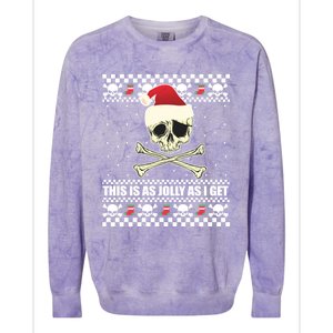 This Is As Jolly As I Get Skull Roger Santa Ugly Xmas Meme Gift Colorblast Crewneck Sweatshirt