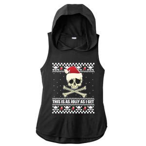 This Is As Jolly As I Get Skull Roger Santa Ugly Xmas Meme Gift Ladies PosiCharge Tri-Blend Wicking Draft Hoodie Tank