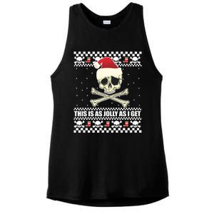 This Is As Jolly As I Get Skull Roger Santa Ugly Xmas Meme Gift Ladies PosiCharge Tri-Blend Wicking Tank