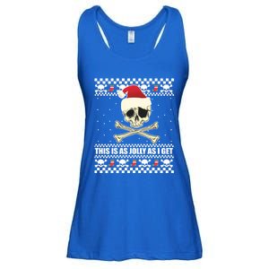 This Is As Jolly As I Get Skull Roger Santa Ugly Xmas Meme Gift Ladies Essential Flowy Tank