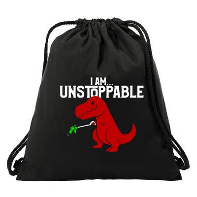 Trex I Am Unstoppable Dinosaur Funny Drawstring Bag