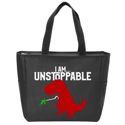 Trex I Am Unstoppable Dinosaur Funny Zip Tote Bag
