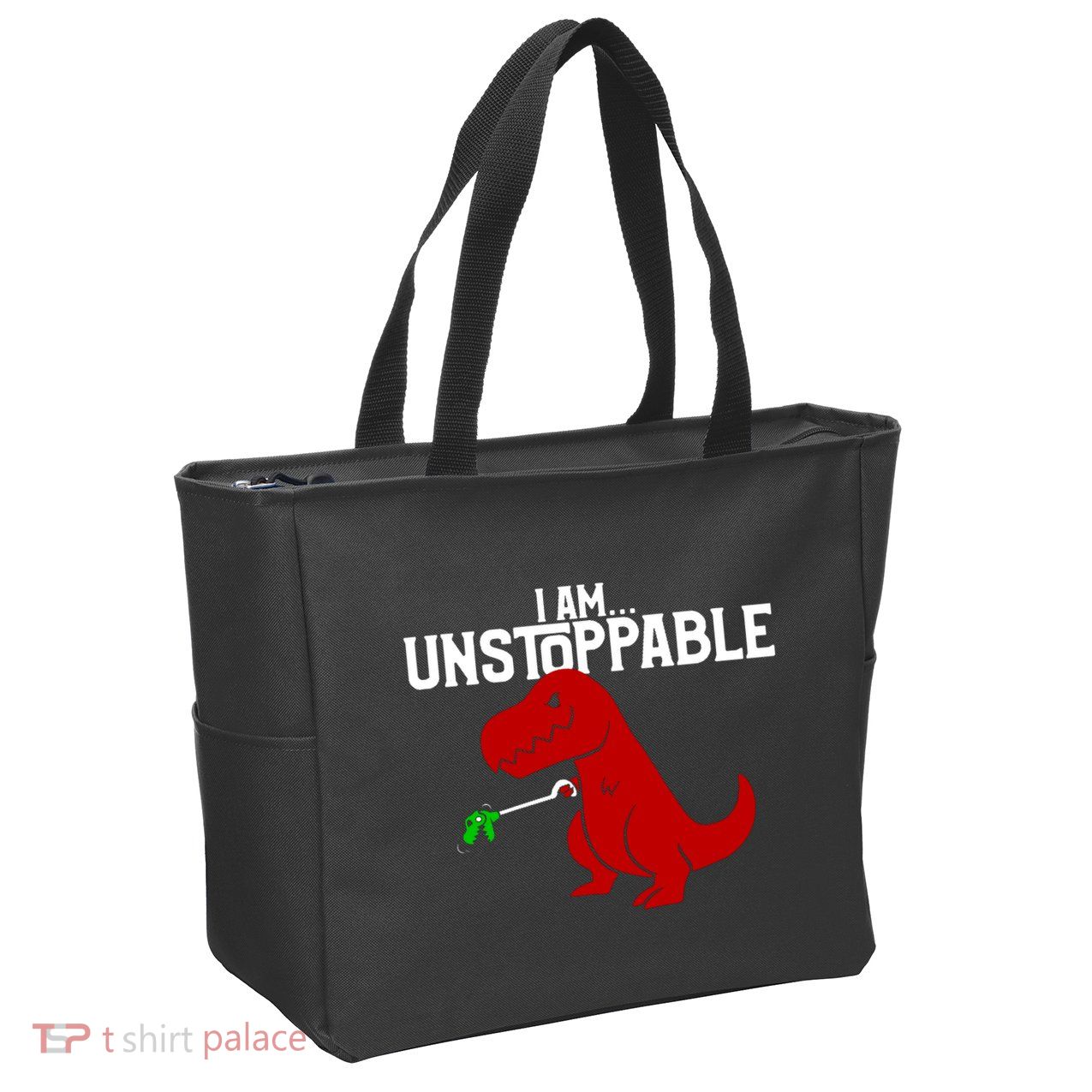 Trex I Am Unstoppable Dinosaur Funny Zip Tote Bag