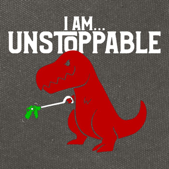 Trex I Am Unstoppable Dinosaur Funny Cotton Canvas Backpack