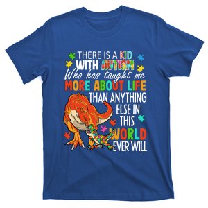 There Is A With Autism Dinosaur Mom Autism Month Gift T-Shirt