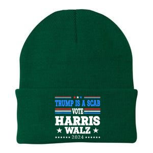 Trump Is A Scab Vote Kamala Harris Funny Knit Cap Winter Beanie