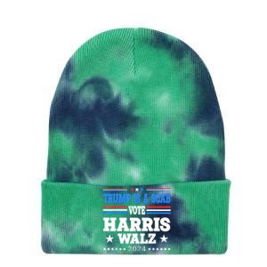 Trump Is A Scab Vote Kamala Harris Funny Tie Dye 12in Knit Beanie