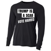 Trump Is A Scab Vote Harris Cooling Performance Long Sleeve Crew