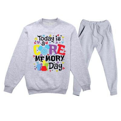 Today Is A Core Memory Day Funny Emotions Out Premium Crewneck Sweatsuit Set