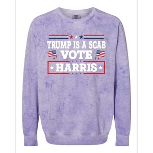 Trump Is A Scab Vote Kamala Harris 2024 Colorblast Crewneck Sweatshirt