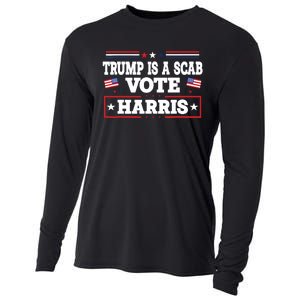 Trump Is A Scab Vote Kamala Harris 2024 Cooling Performance Long Sleeve Crew