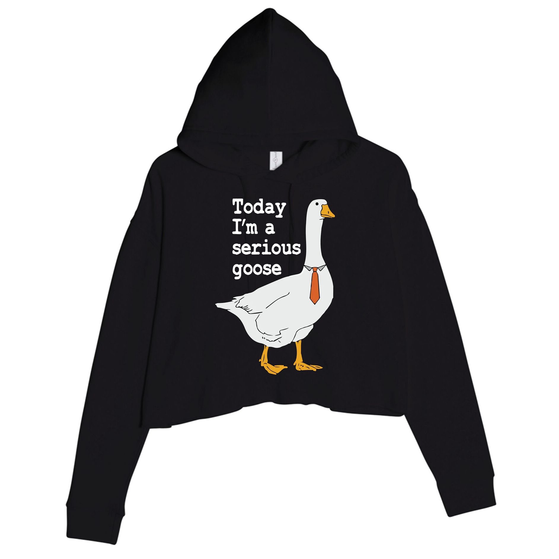 Today Im A Serious Goose Silly Humor Crop Fleece Hoodie