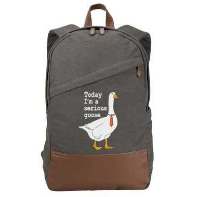 Today Im A Serious Goose Silly Humor Cotton Canvas Backpack