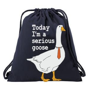 Today Im A Serious Goose Silly Humor Drawstring Bag