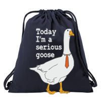 Today Im A Serious Goose Silly Humor Drawstring Bag