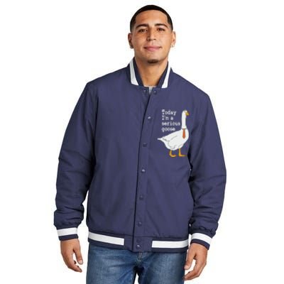 Today Im A Serious Goose Silly Humor Insulated Varsity Jacket