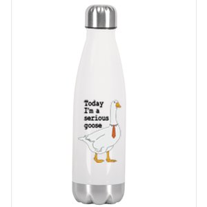 Today Im A Serious Goose Silly Humor Stainless Steel Insulated Water Bottle