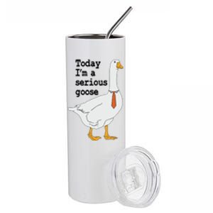 Today Im A Serious Goose Silly Humor Stainless Steel Tumbler