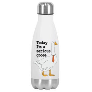 Today Im A Serious Goose Silly Humor Stainless Steel Insulated Water Bottle