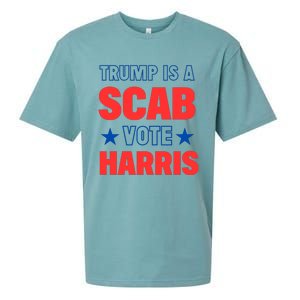 Trump Is A Scab Vote Kamala Harris 2024 Sueded Cloud Jersey T-Shirt