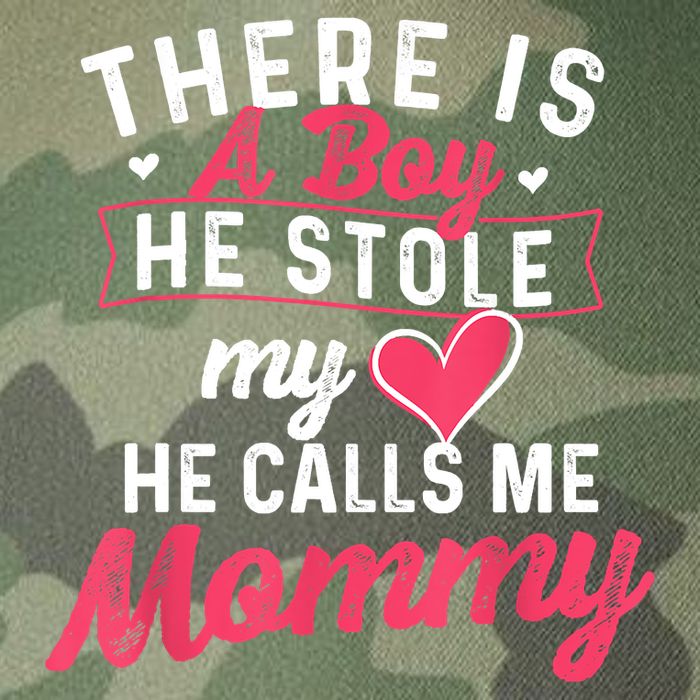 There Is A He Stole My Heart He Calls Me Mommy Mother Legacy Tie Dye Trucker Hat