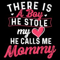 There Is A He Stole My Heart He Calls Me Mommy Mother 16 in Basic Backpack