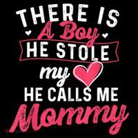 There Is A He Stole My Heart He Calls Me Mommy Mother Youth Performance Sprint T-Shirt