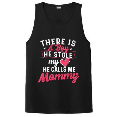 There Is A He Stole My Heart He Calls Me Mommy Mother PosiCharge Competitor Tank