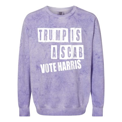 Trump Is A Scab Vote Kamala Harris 2024 Colorblast Crewneck Sweatshirt