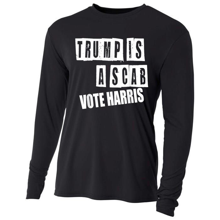 Trump Is A Scab Vote Kamala Harris 2024 Cooling Performance Long Sleeve Crew