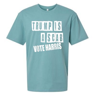 Trump Is A Scab Vote Kamala Harris 2024 Sueded Cloud Jersey T-Shirt