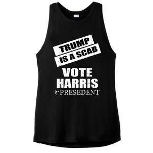 Trump Is A Scab Vote Kamala Harris 2024 Ladies PosiCharge Tri-Blend Wicking Tank