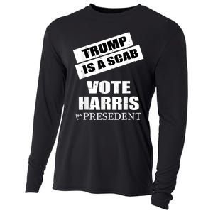 Trump Is A Scab Vote Kamala Harris 2024 Cooling Performance Long Sleeve Crew