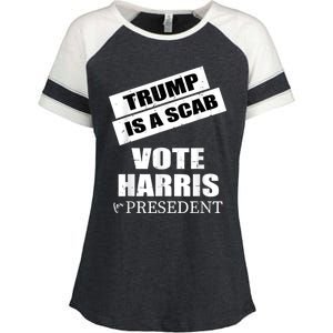 Trump Is A Scab Vote Kamala Harris 2024 Enza Ladies Jersey Colorblock Tee