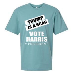 Trump Is A Scab Vote Kamala Harris 2024 Sueded Cloud Jersey T-Shirt