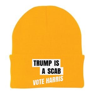 Trump Is A Scab Vote Harris Knit Cap Winter Beanie