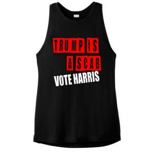 Trump Is A Scab Vote Kamala Harris 2024 Ladies PosiCharge Tri-Blend Wicking Tank